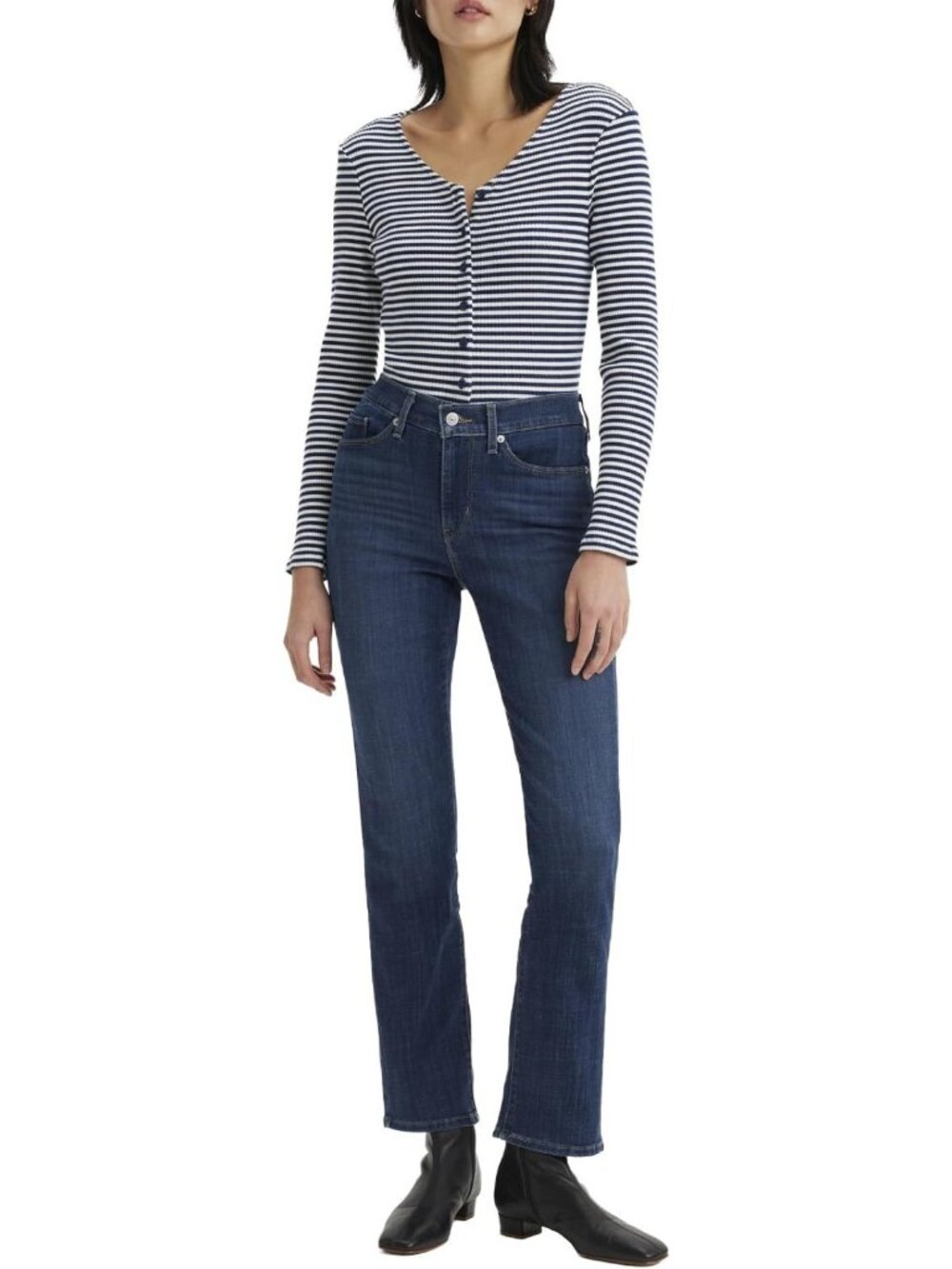 Classic Women's Straight Leg Jeans - Timeless Fit, Versatile Style, Everyday